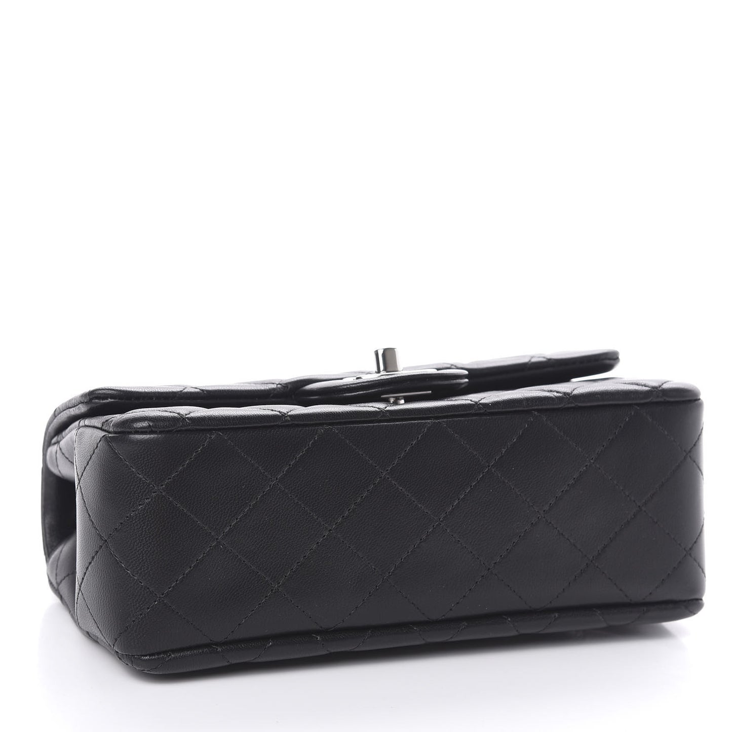 Lambskin Quilted Mini Rectangular Flap Black