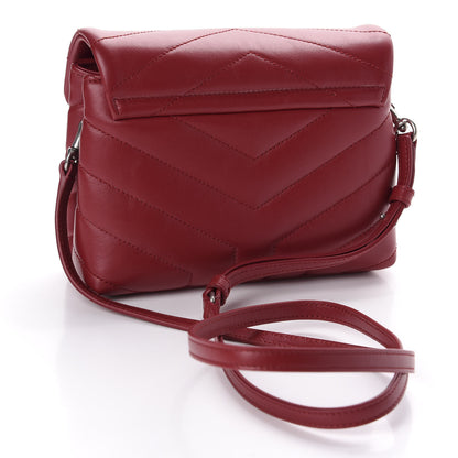 Saint Laurent Calfskin Y Quilted Monogram Toy Loulou Crossbody Bag New Lipstick 3 of 12
