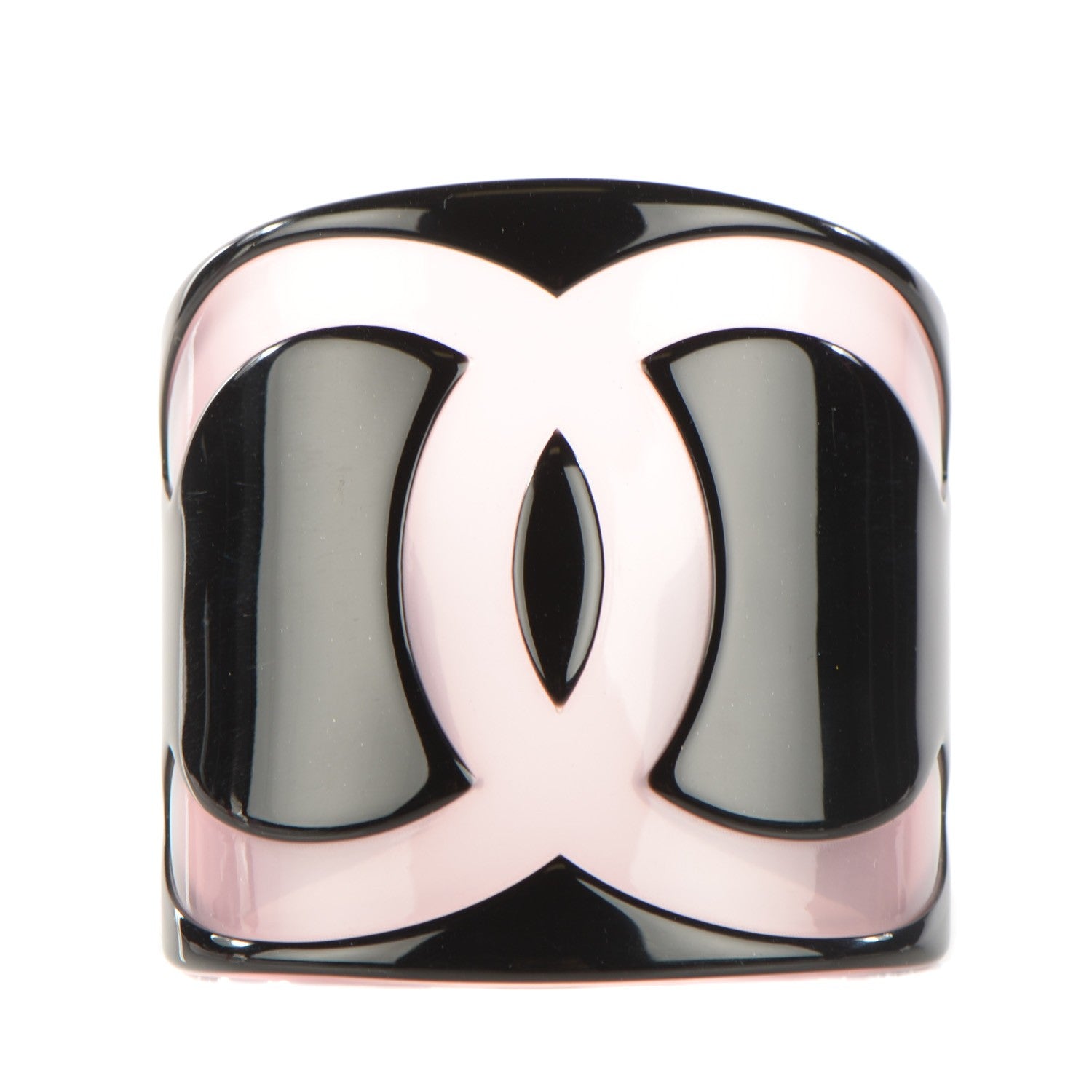 Chanel Resin CC Cuff Black Pink 1 of 6