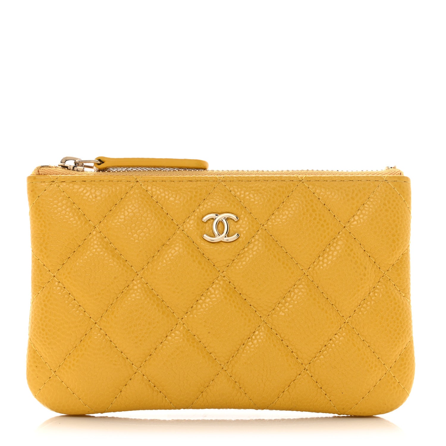 Chanel Caviar Quilted Small Cosmetic Case Yellow 1 of 7