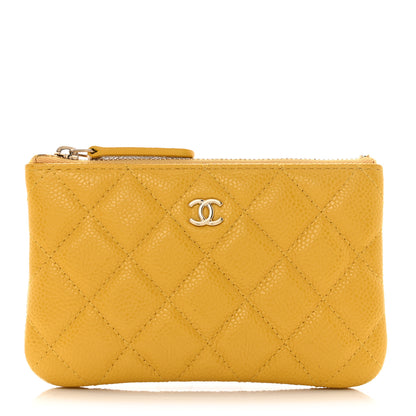 Chanel Caviar Quilted Small Cosmetic Case Yellow 1 of 7