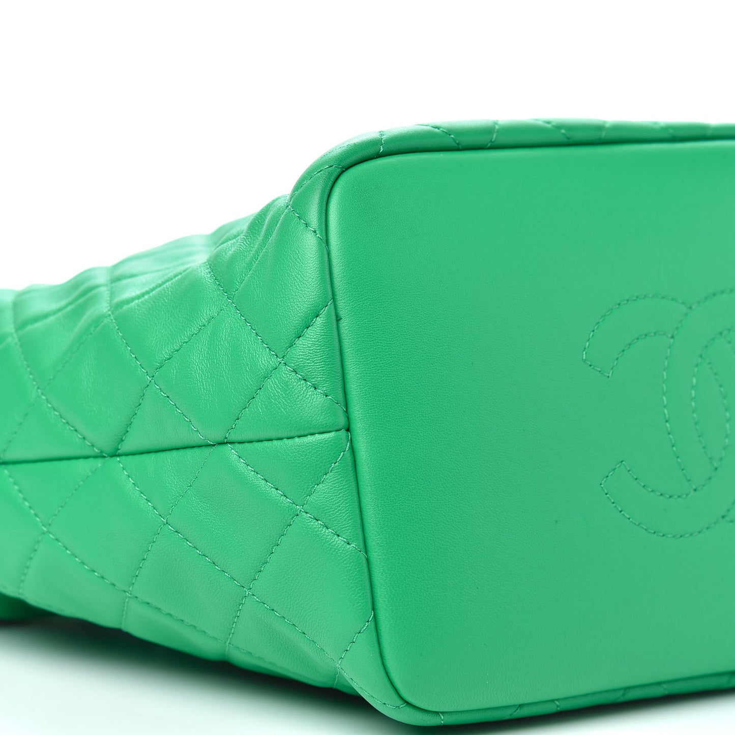 Lambskin Quilted Large Perfect Meeting Hobo Green