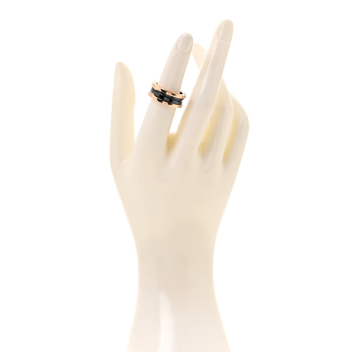 Bulgari 18K Rose Gold Black Ceramic B.Zero1 Two-Band Ring 52 6 2 of 6