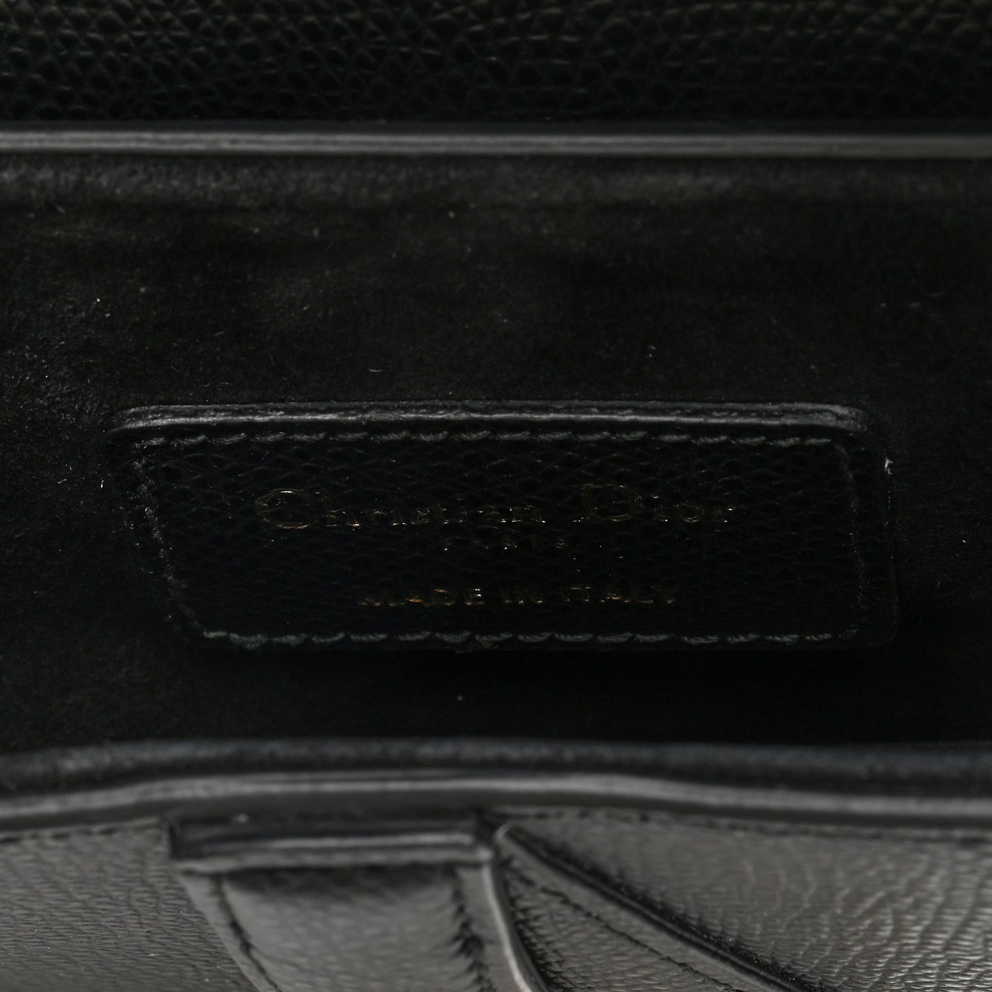 Grained Calfskin Mini Saddle Bag Black