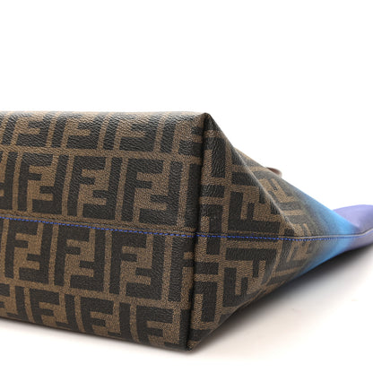 Fendi Ombre Zucca Spalmati Medium Roll Tote Tobacco Turquoise 10 of 12