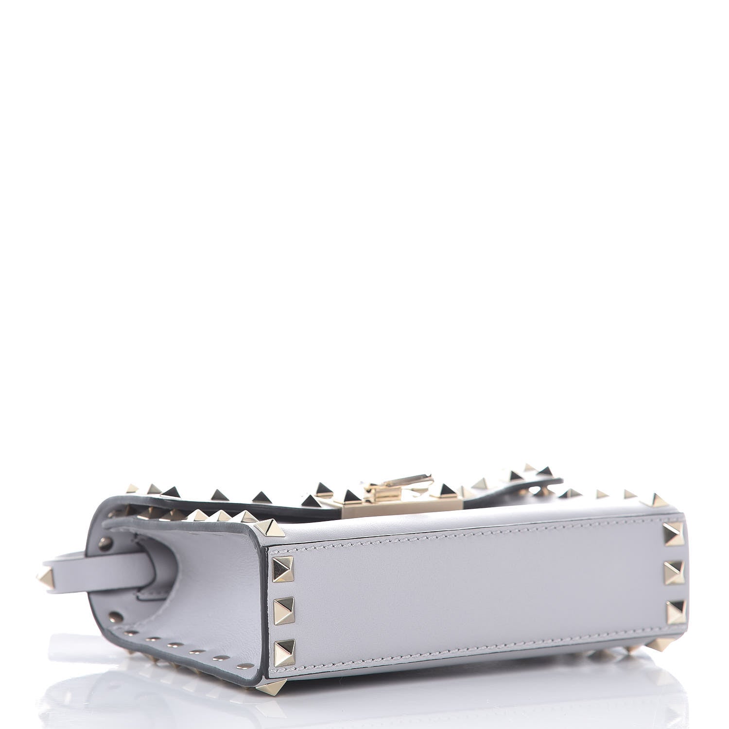 Valentino Garavani Vitello Mini Rockstud Flip Lock Crossbody Bag Pastel Grey 4 of 9