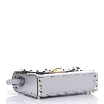 Valentino Garavani Vitello Mini Rockstud Flip Lock Crossbody Bag Pastel Grey 4 of 9