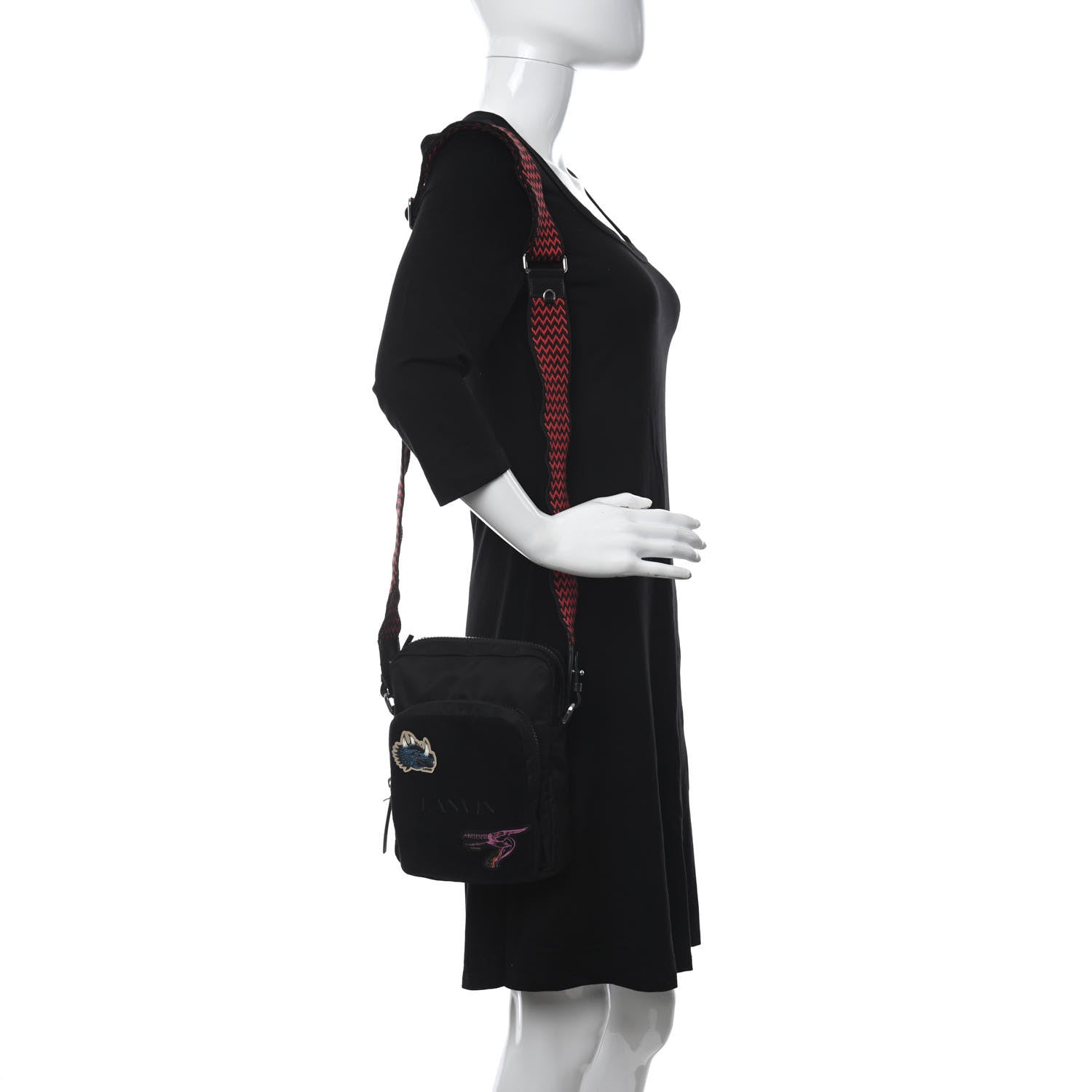 Lanvin Nylon NYC Skate Crossbody Bag Black Multicolor 2 of 10