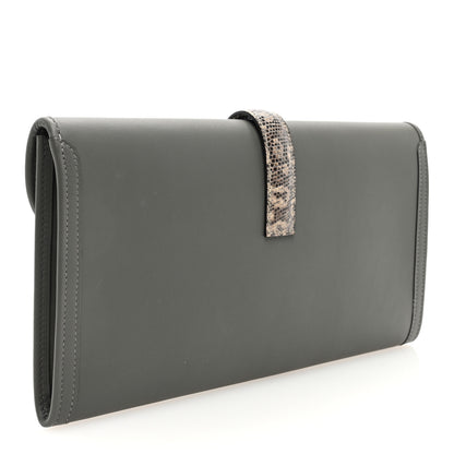 Hermes Swift Lizard Jige Elan Touch 29 Clutch Gris Meyer Ombre 3 of 8
