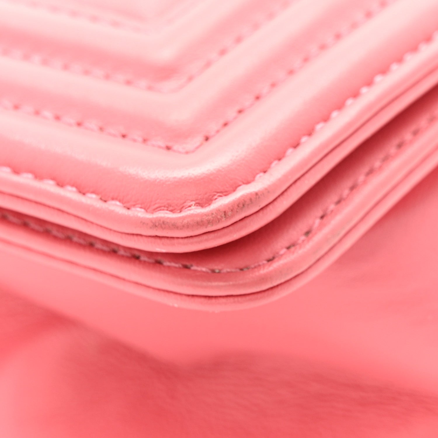 Chanel Lambskin Chevron Quilted Medium Boy Flap Pink 12 of 13
