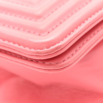 Chanel Lambskin Chevron Quilted Medium Boy Flap Pink 12 of 13