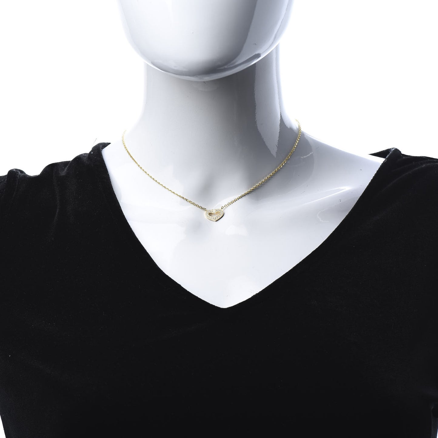 18K Yellow Gold Diamond Hearts And Symbols Pendant Necklace