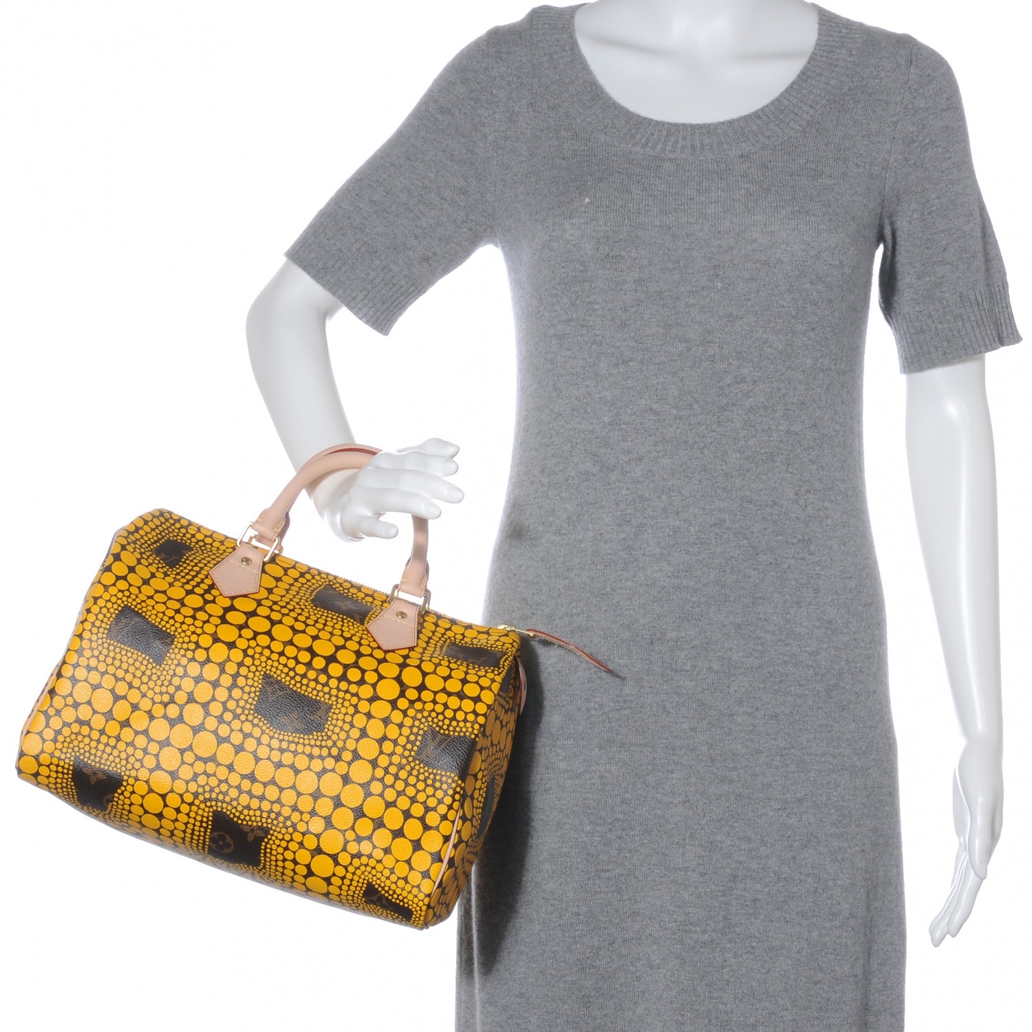 Louis Vuitton Monogram Kusama Town Speedy 30 Yellow 2 of 7