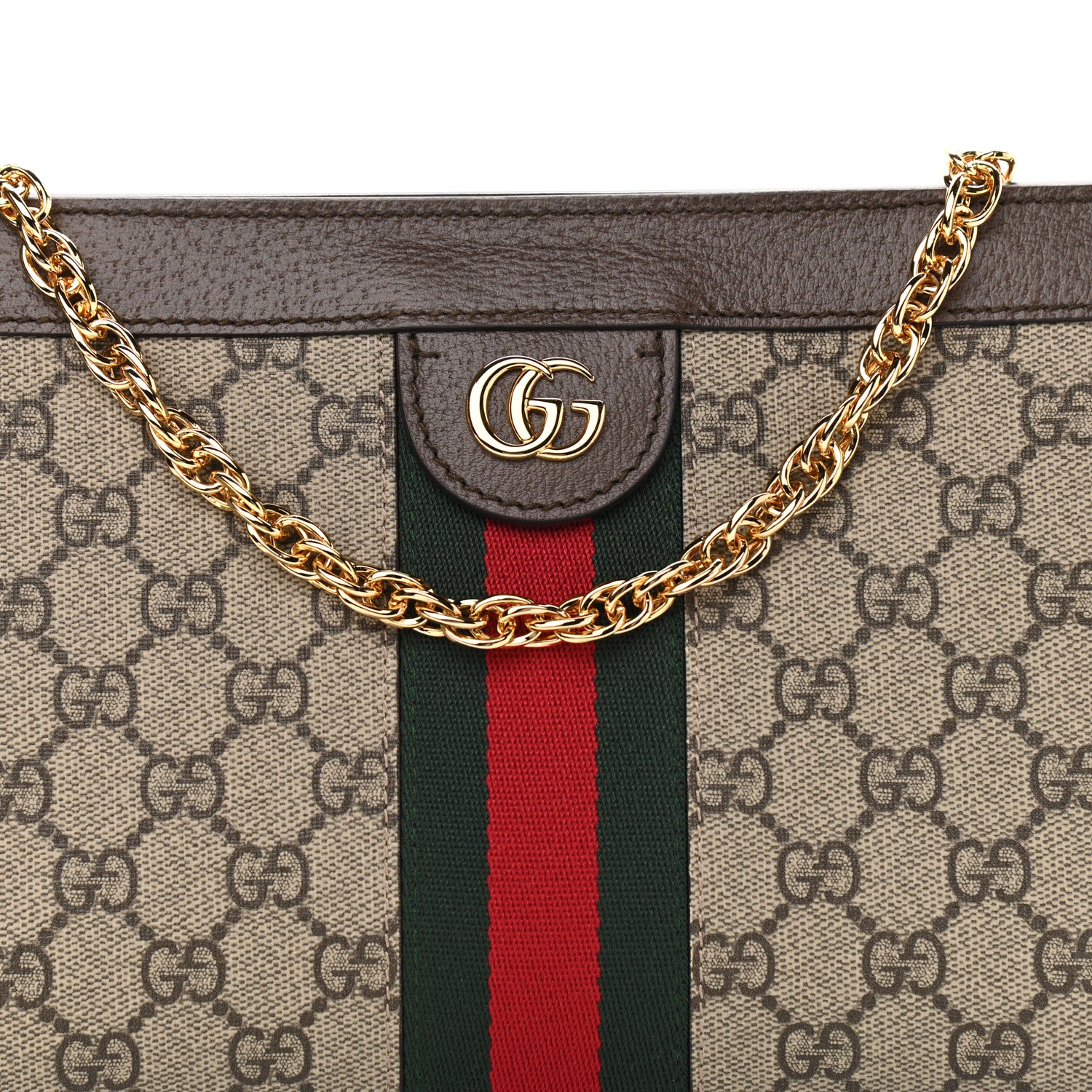 Gucci GG Supreme Monogram Web Small Ophidia Chain Shoulder Bag Brown 8 of 10