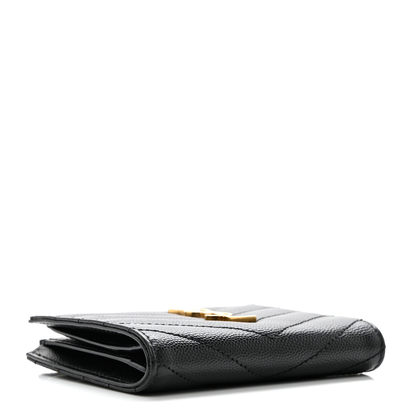 Grain De Poudre Matelasse Chevron Monogram Zipped Card Case Black