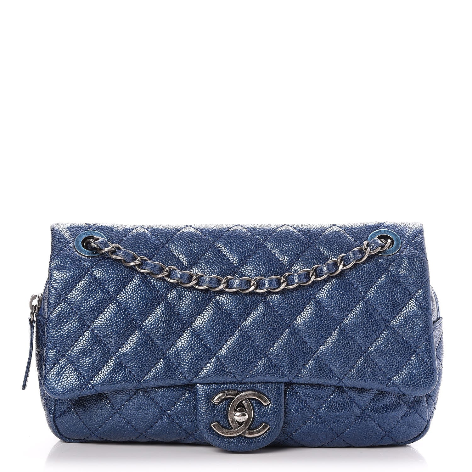 Chanel Iridescent Caviar Quilted Small Chic Flap Dark Blue 1 of 7