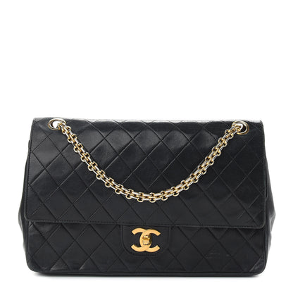 Chanel Lambskin Quilted Medium Double Flap Bijoux Chain Black 1 of 12