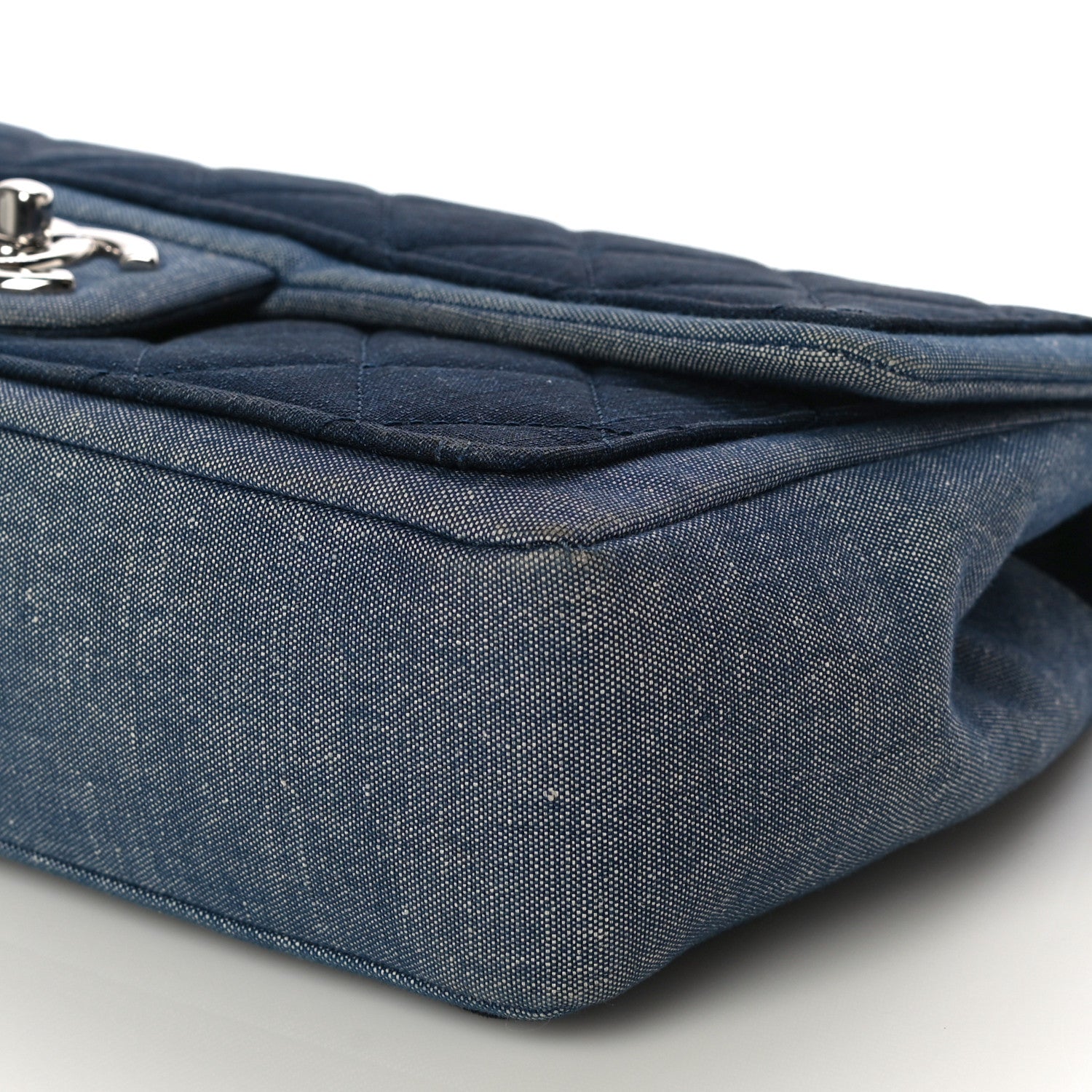 Chanel Denim Quilted Medium Graphic Flap Light Blue 9 of 18