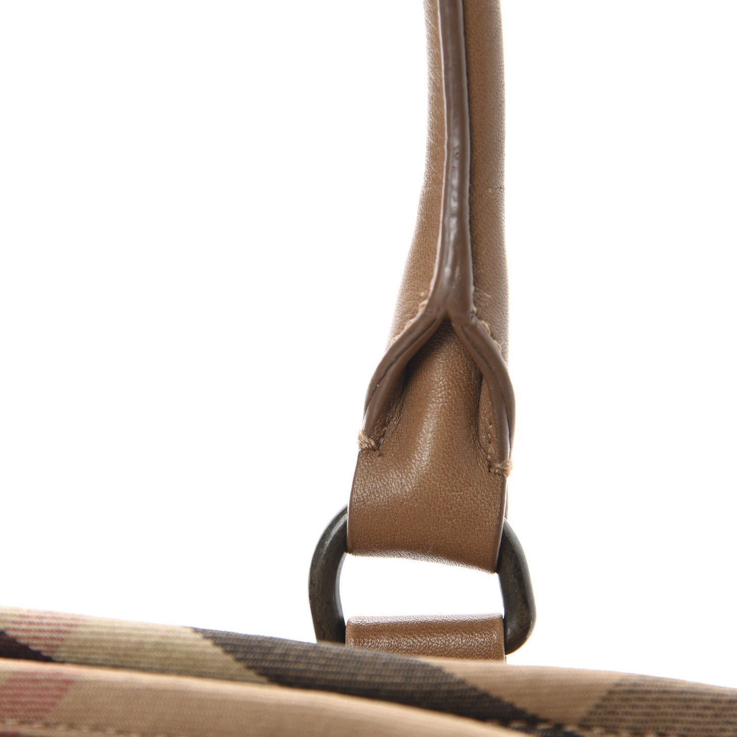Grained Calfskin Two Front Pocket Satchel Brown