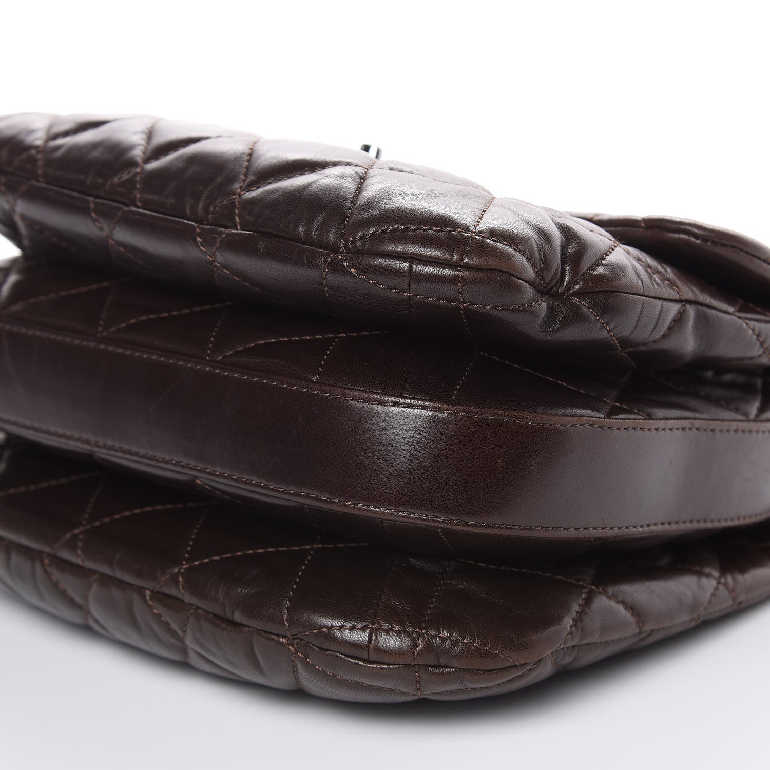 Chanel Lambskin Quilted Large 3 Flap Dark Brown 9 of 20