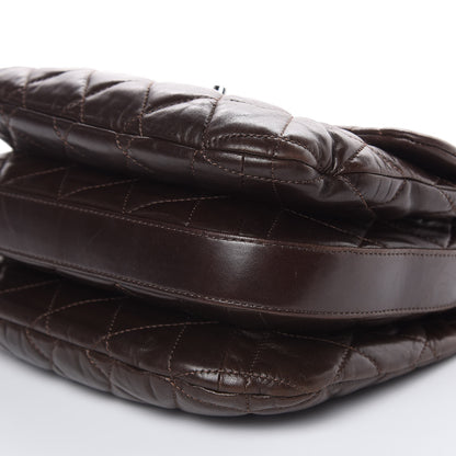 Chanel Lambskin Quilted Large 3 Flap Dark Brown 9 of 20