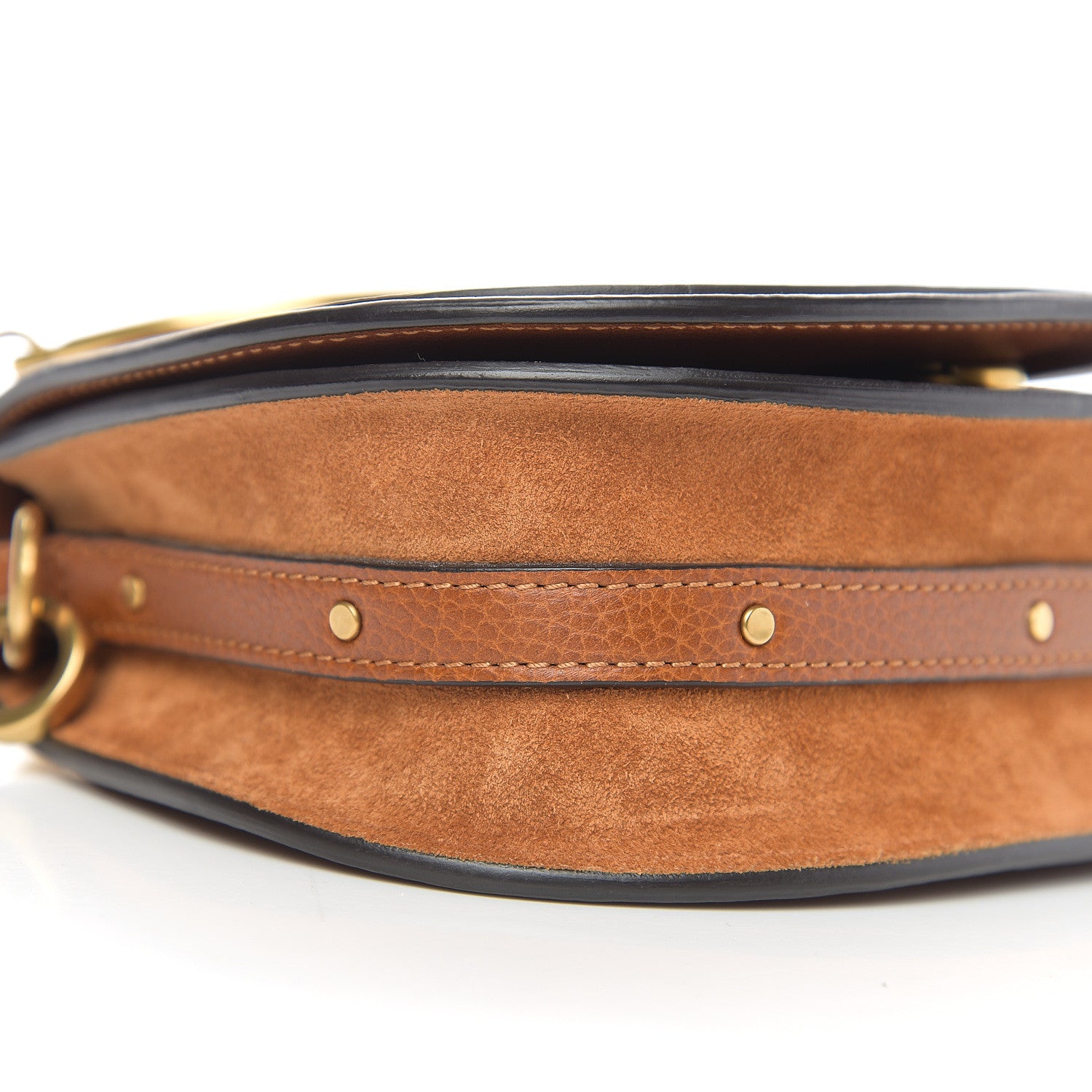 Chloe Calfskin Suede Small Nile Bracelet Bag Caramel 6 of 8