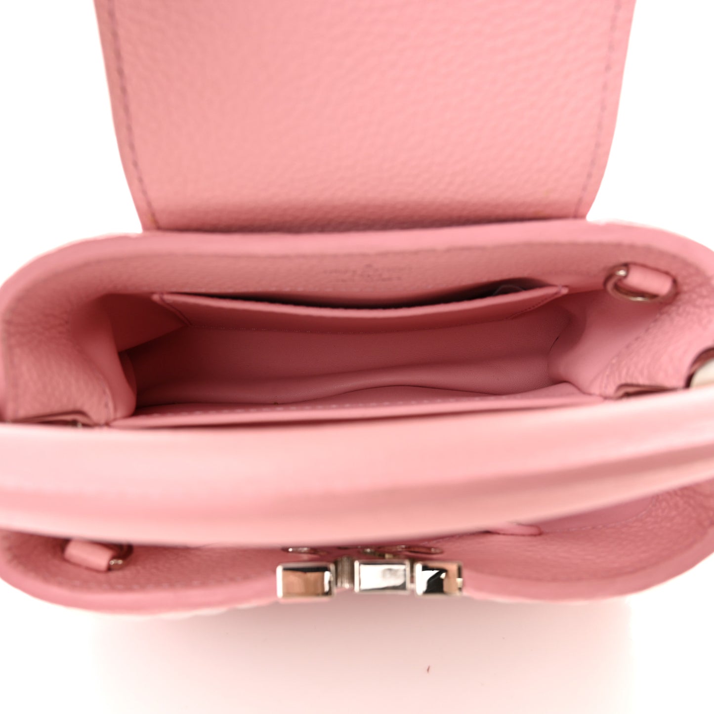 Sequins Metallic Taurillon Capucines Mini Pink
