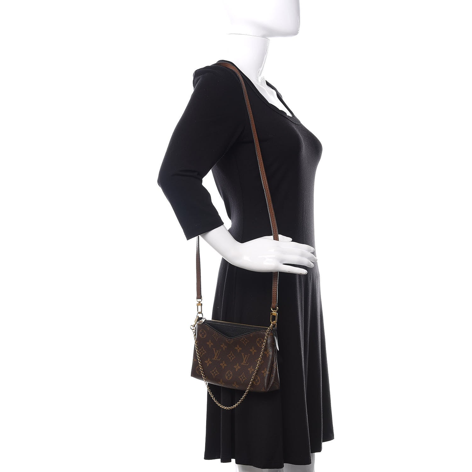 Louis Vuitton Monogram Pallas Clutch Black 2 of 13
