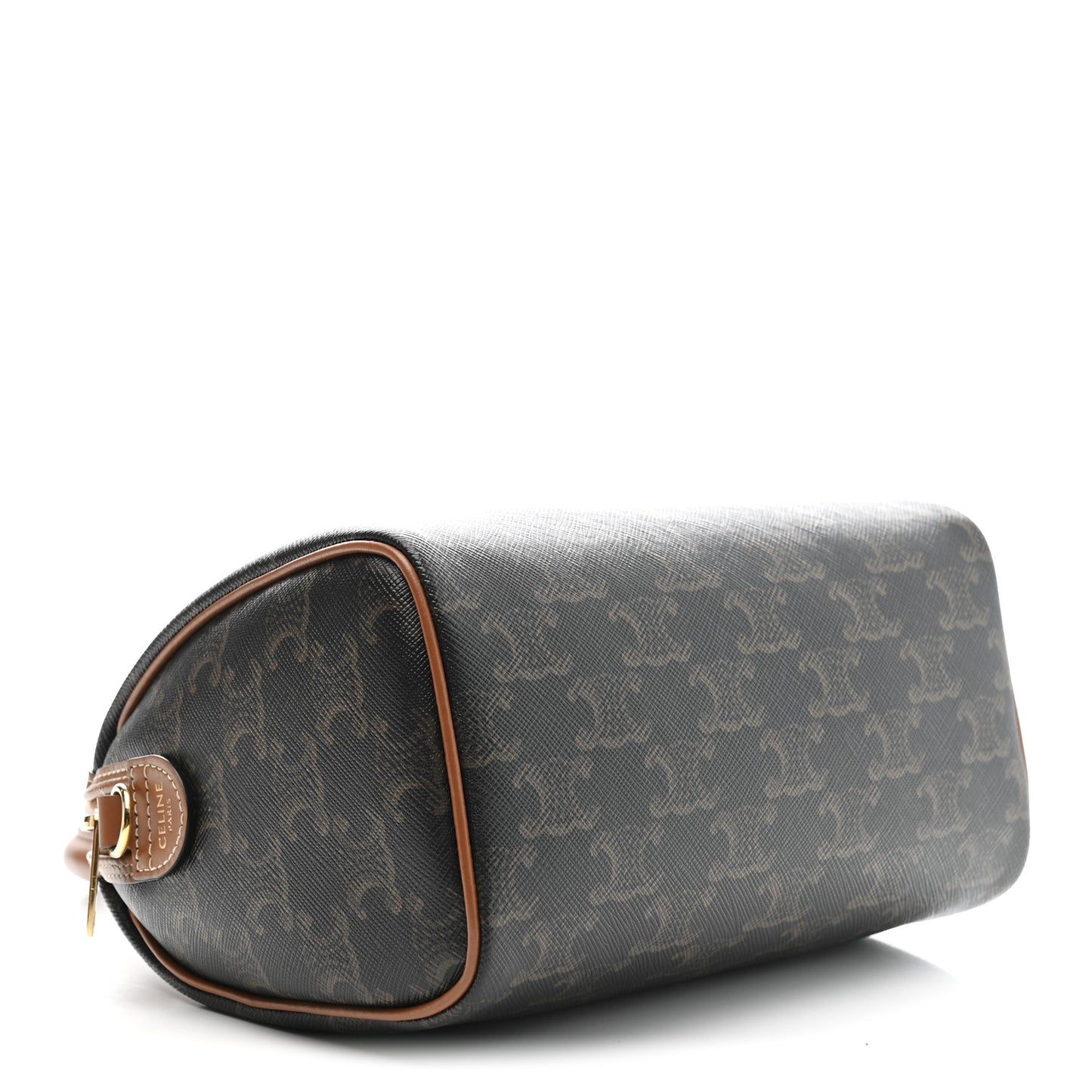 Triomphe Canvas Calfskin Small Boston Bag Tan