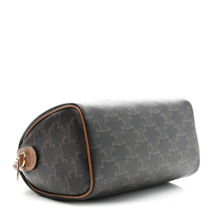 Celine Triomphe Canvas Calfskin Small Boston Bag Tan 4 of 11