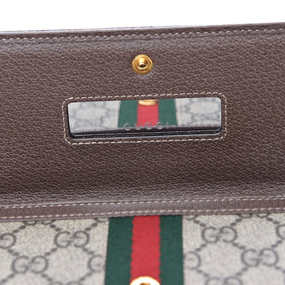 Gucci GG Supreme Monogram Web Ophidia Wallet On Chain Brown 7 of 11