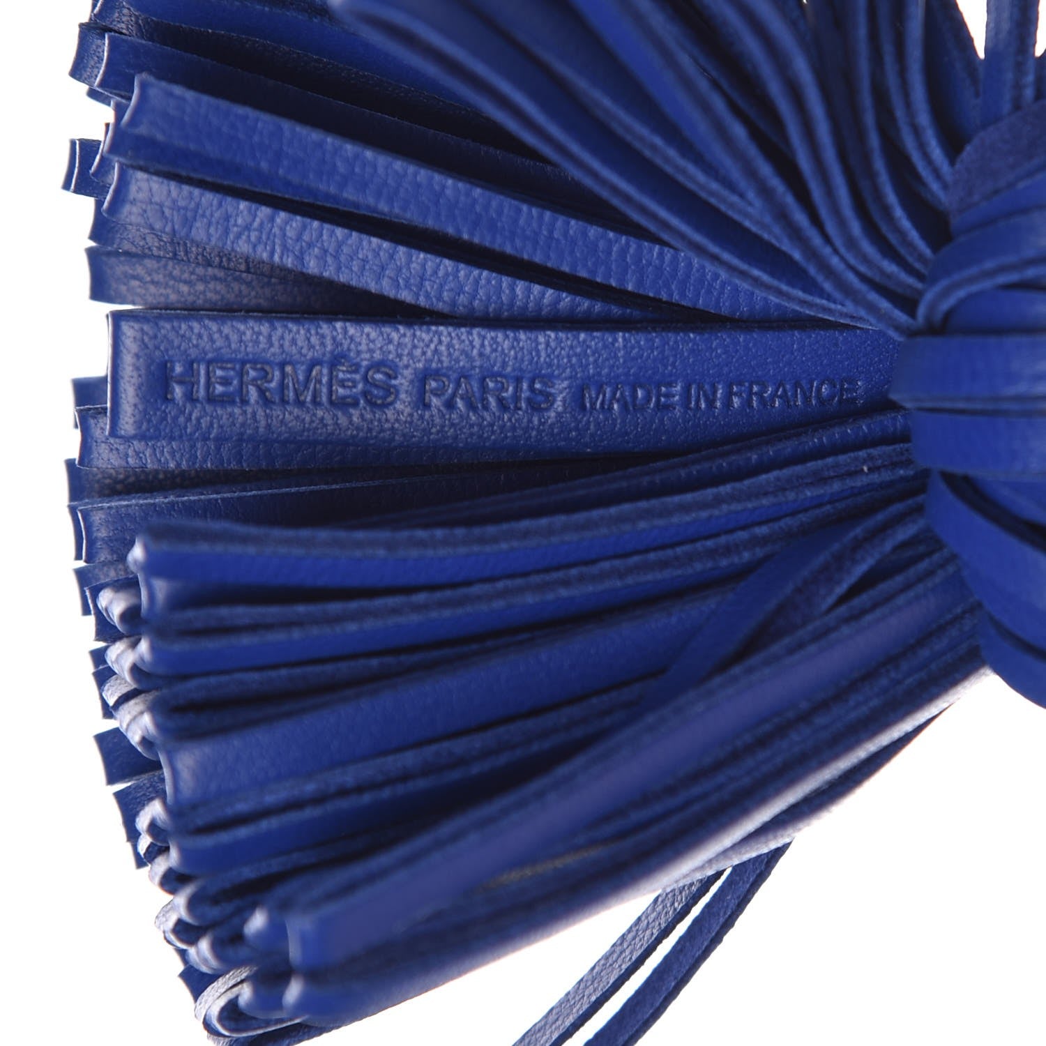 Hermes Lambskin Carmen Tassel Key Holder Bleu Electrique 3 of 5