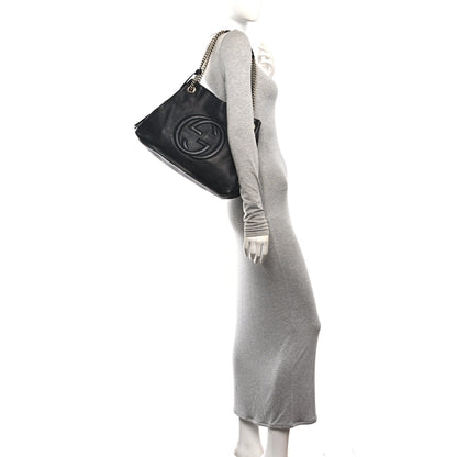 Gucci Pebbled Calfskin Medium Soho Chain Shoulder Bag Black 2 of 11