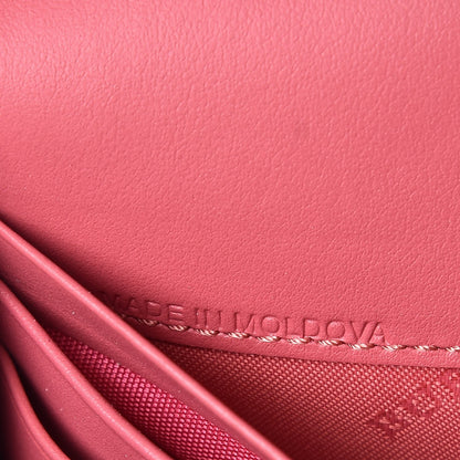 Burberry Haymarket Check Floral Print Henley Wallet On Chain Plum Pink Pewter Blue 8 of 8