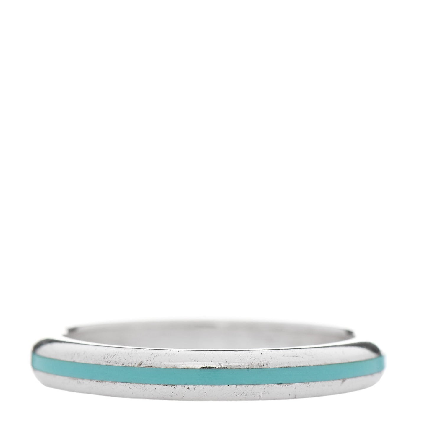 Sterling Silver Enamel Stackable Ring Blue 58 8.5