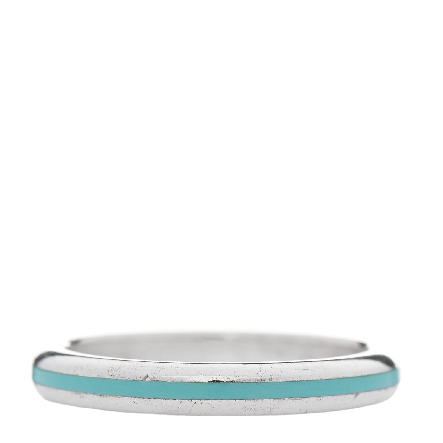 Tiffany Sterling Silver Enamel Stackable Ring Blue 58 8.5 2 of 4