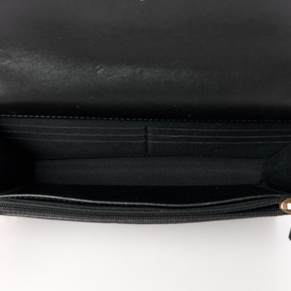 Chanel Lambskin Quilted Pearl Wallet On Chain WOC Black 5 of 12