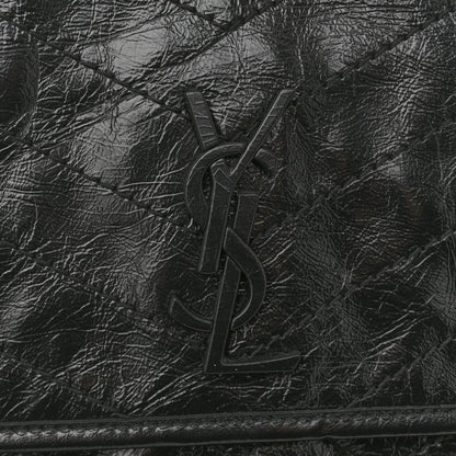 Saint Laurent Crinkled Calfskin Matelasse Monogram Large Niki Chain Satchel Black 11 of 12