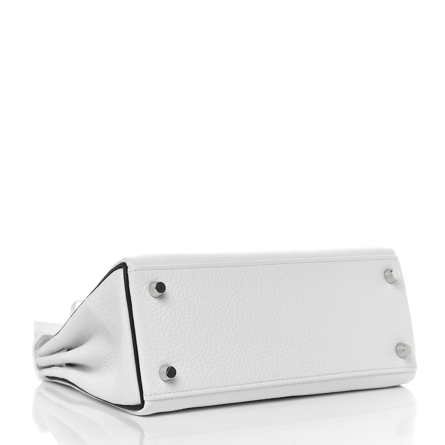 Taurillon Clemence Horseshoe Kelly Retourne 25 White Black