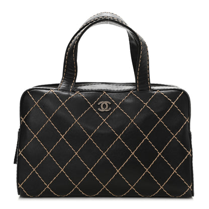 Chanel Calfskin Wild Stitch Top Handle Bag Black 1 of 13