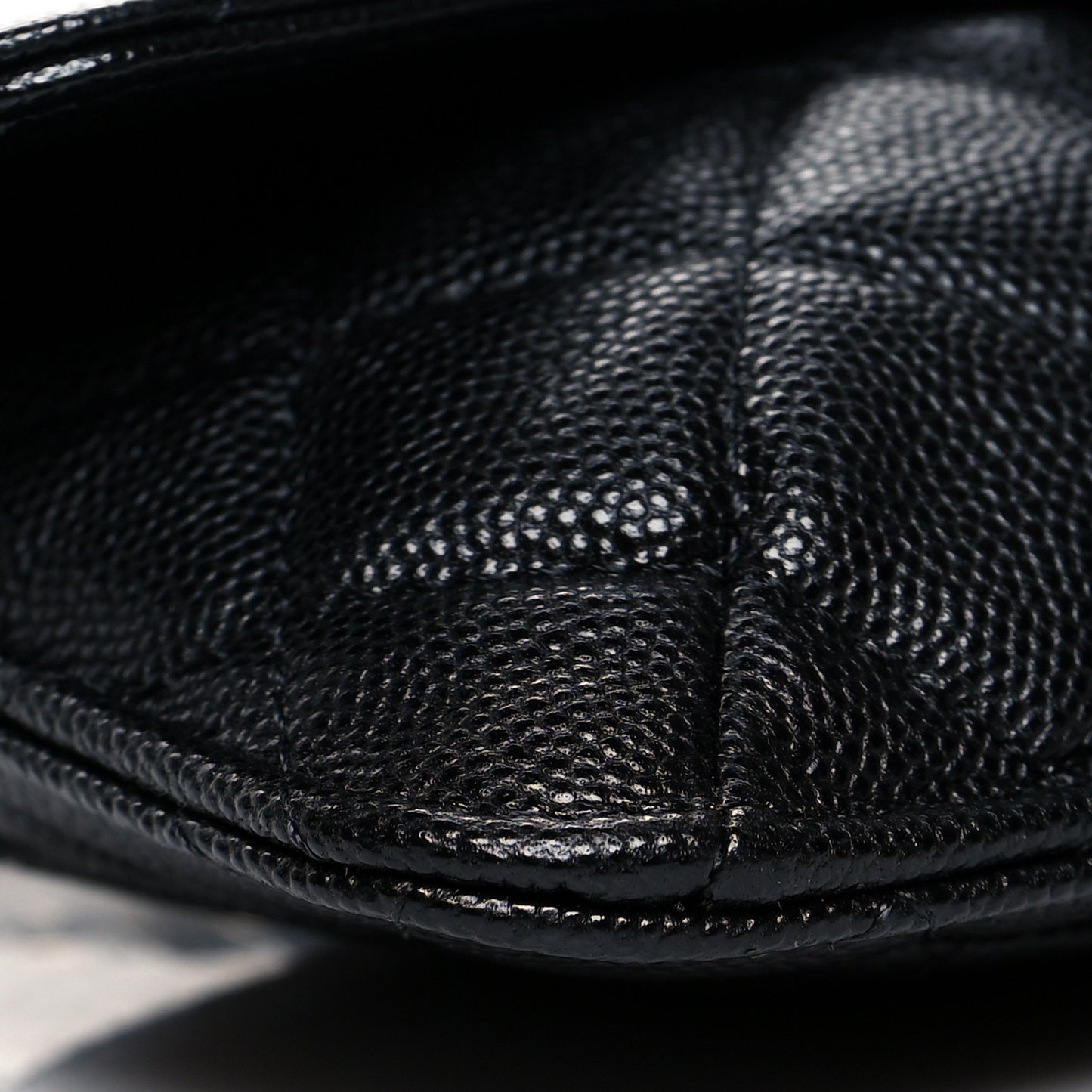Caviar Fabric Quilted Foldable Tote With Chain Black Multicolor