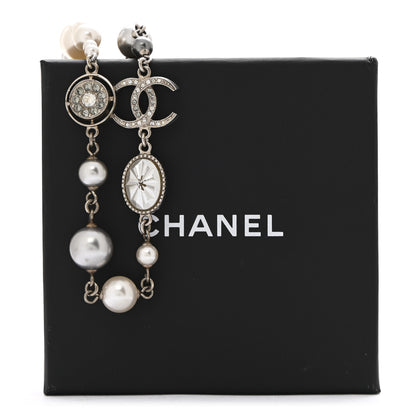 Chanel Pearl Crystal CC Choker Necklace Silver Pearly White 7 of 7