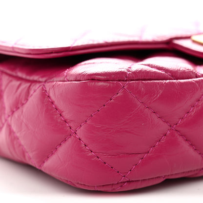 Chanel Aged Calfskin Quilted 2.55 Reissue Phone Holder With Chain Fuchsia 11 of 13