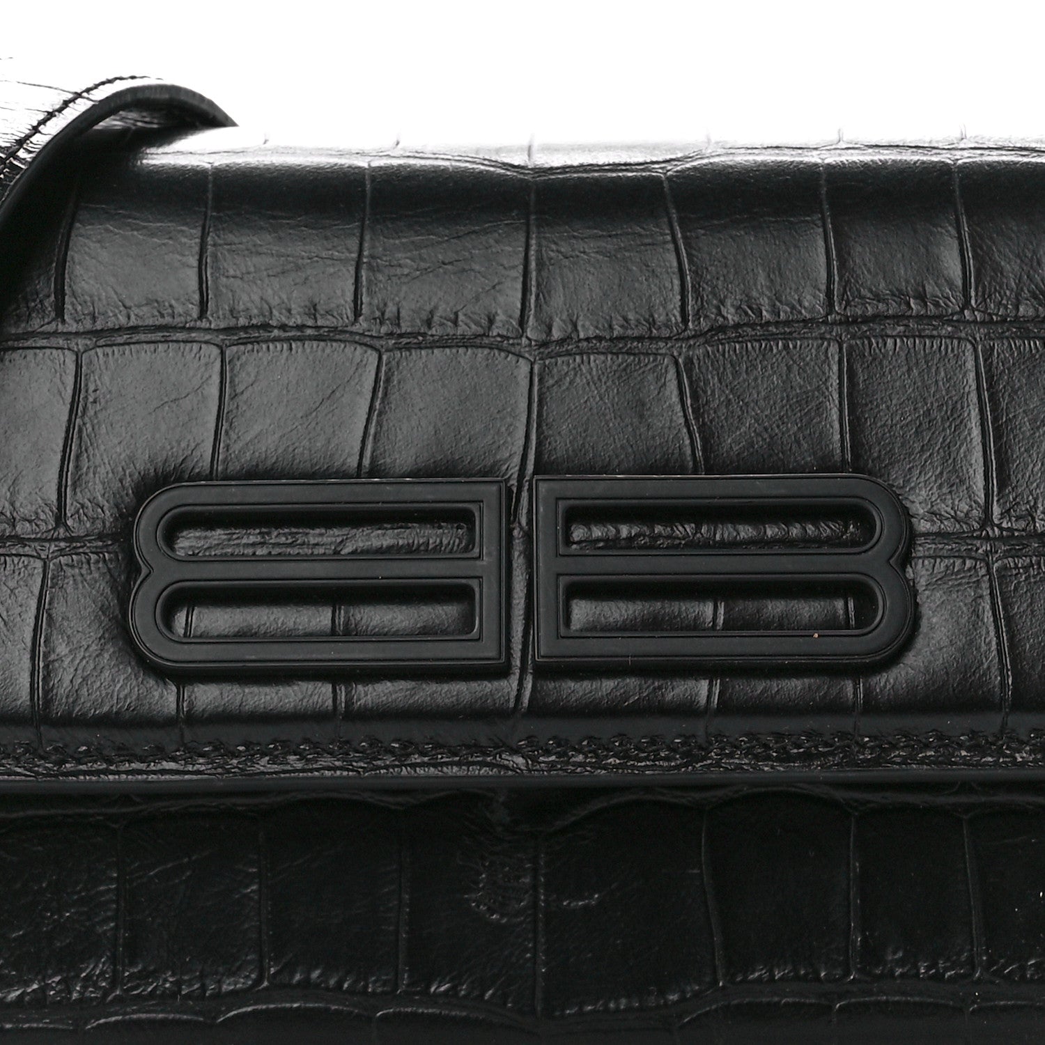 Balenciaga Extra Supple Calfskin Monochrome Crocodile Embossed Gossip Chain Bag XS Black 8 of 10