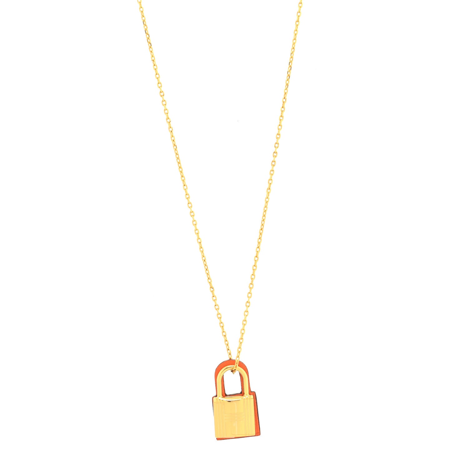 Hermes Swift Small O'Kelly Pendant Necklace Orange 1 of 4
