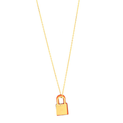 Hermes Swift Small O'Kelly Pendant Necklace Orange 1 of 4
