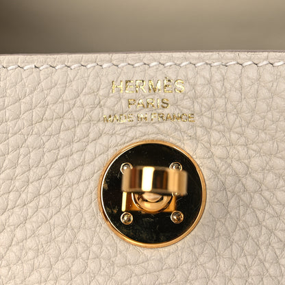 Hermes Taurillon Clemence Mini Lindy 20  Beton 6 of 11