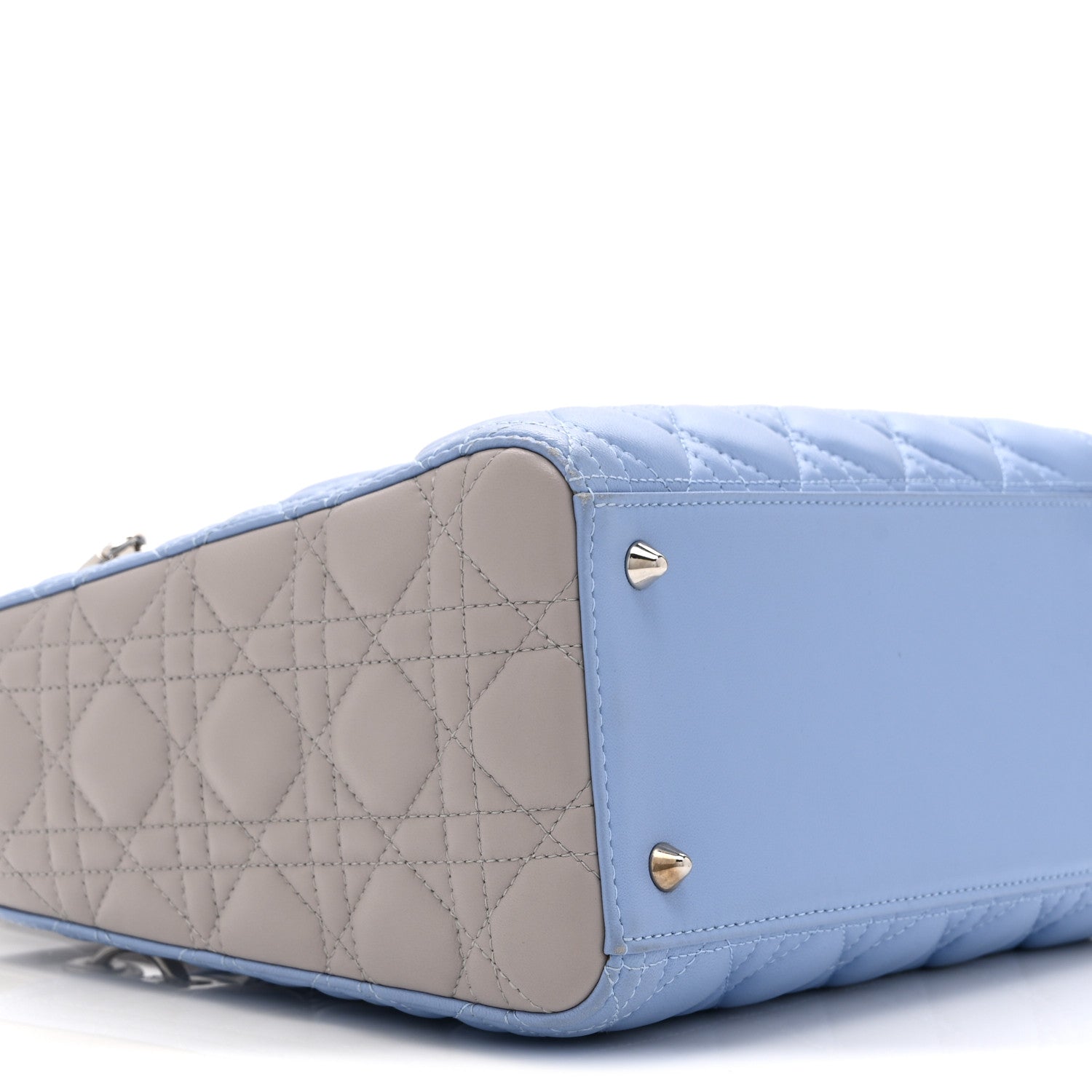Christian Dior Lambskin Cannage Medium Bi-Color Lady Dior Blue