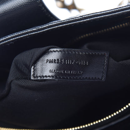 Saint Laurent Grain De Poudre Matelasse Chevron Monogram Shopping Bag Black 7 of 13