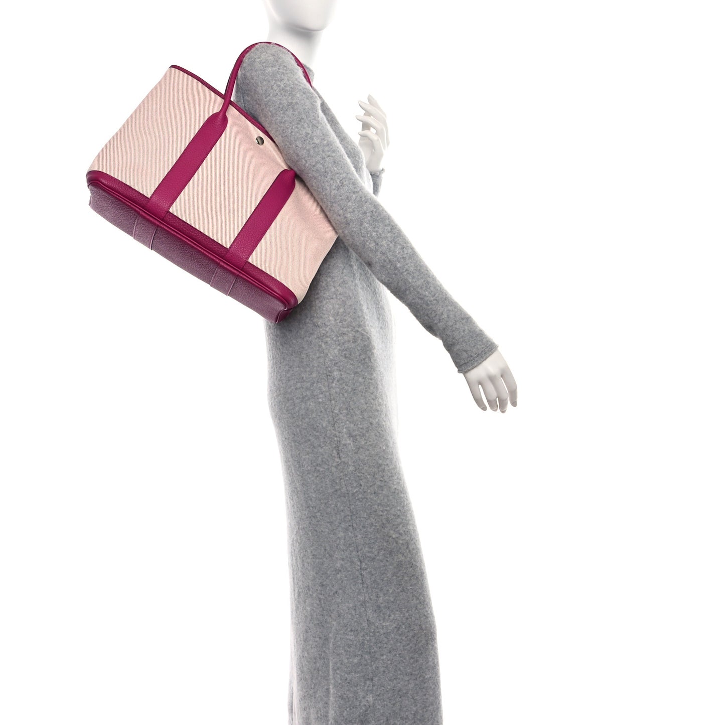 Toile Negonda Garden Party Tote 36 MM Ecru Rose Pourpre